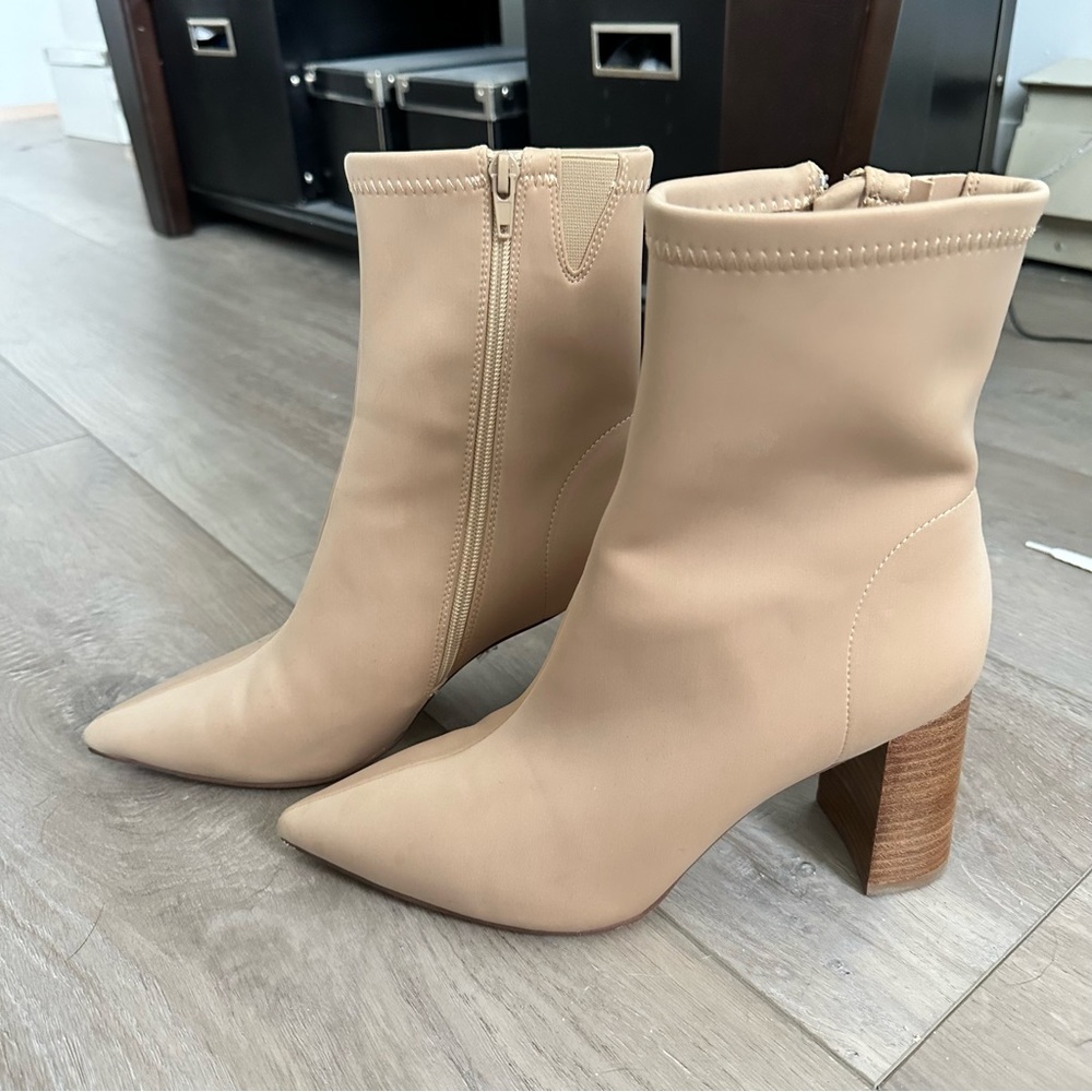 Beige jeffrey campbell siren boots